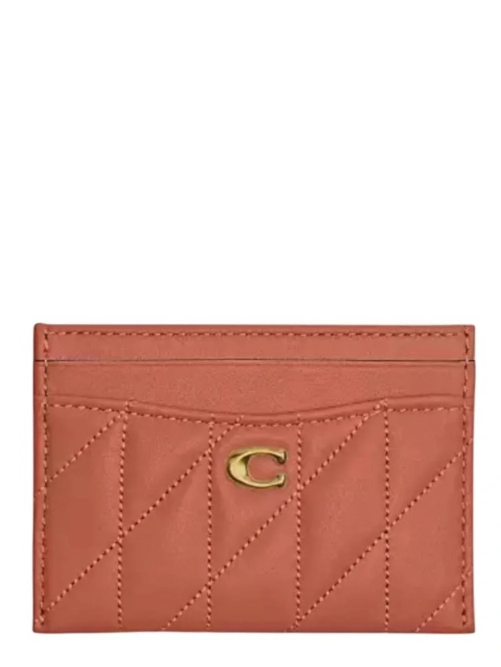 Coach Essential Card Case In Dark Peach